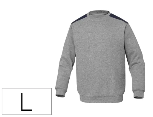 Sudadera Deltaplus Sweat Olino Con Refuerzo en Espalda y Codos Gris Talla l