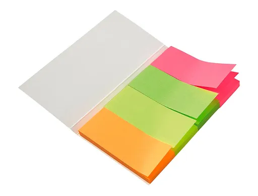 Banderitas Separadoras 20x50 mm Fluorescente Pack de 4 Con 20 Hojas
