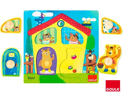 Puzle Goula Madera Casa Familia Osos 4 Piezas