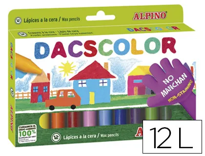 Lapices Cera Dacscolor Caja de 12 Colores