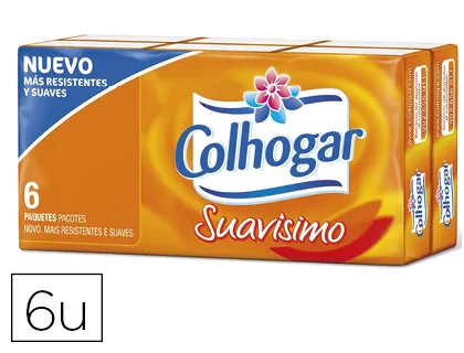 Pañuelos de Papel Colhogar Compacto Blanco 4 Capas Paquete de 6 Pañuelos
