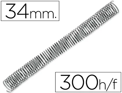 Espiral Metalico q-Connect 64 5:1 34mm 1,2mm Caja de 25 Unidades