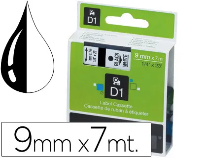 Cinta Dymo 1000 9 mm Negro-Blanco d1
