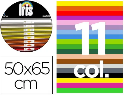 Cartulina Guarro 50x65 Contenido \"b\" 25 Hojas x 11 Colores 185grs