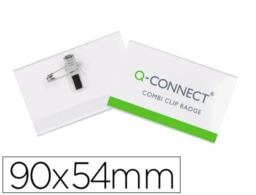 Identificador Con Pinza e Imperdible q-Connect Kf01567 54x90 mm