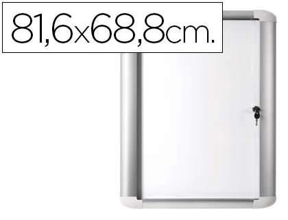 Vitrina de Anuncio bi-Office Magnetica 816x688 mm Para Exterior Con Marco de Aluminio y Cerradura