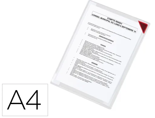Funda de Presentacion Djois Adhesiva Removible Din a4 Con Esquina Magnetica Capacidad Para 10 Hojas Pack 5 Unidades