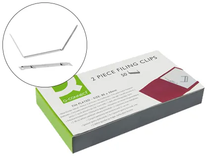 Encuadernador Fastener q-Connect Plateado Caja de 50 Unidades