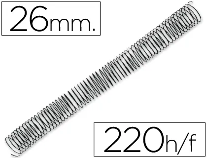 Espiral Metalico q-Connect 64 5:1 26mm 1,2mm Caja de 50 Unidades