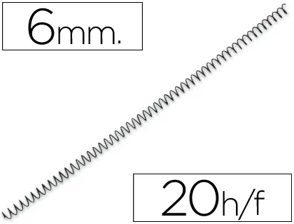 Espiral Metalico q-Connect 64 5:1 6mm 1mm Caja de 200 Unidades