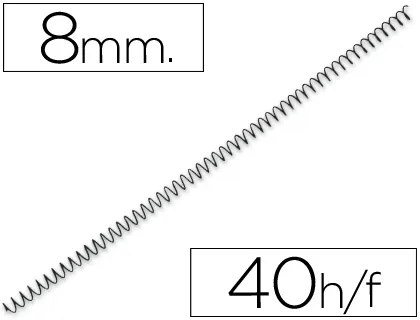Espiral Metalico q-Connect 64 5:1 8mm 1mm Caja de 200 Unidades