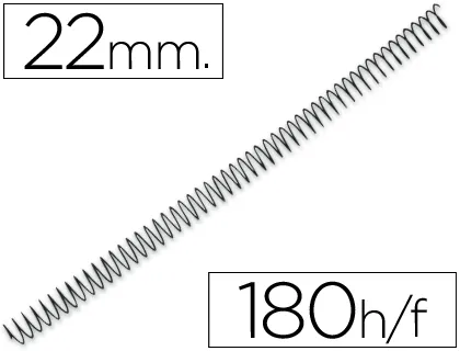 Espiral Metalico q-Connect 56 4:1 22mm 1,2mm Caja de 100 Unidades