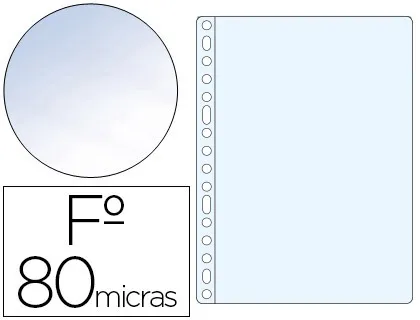 Funda Multitaladro Esselte Folio Polipropileno 80 mc Cristal Caja de 100 Unidades
