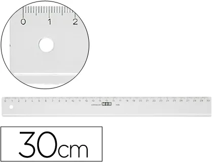 Regla m+r 30 cm Plastico Transparente