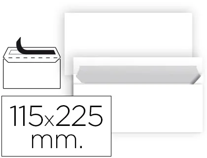 Sobre Liderpapel n 5 Blanco Americano 115x225 mm Tira de Silicona Paquete de 25 Unidades