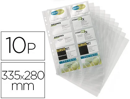 Recambio Fundas Visifix Para Tarjetero 2384 Bolsa de 10 Hojas Capacidad 20 Tarjetas Por Hoja
