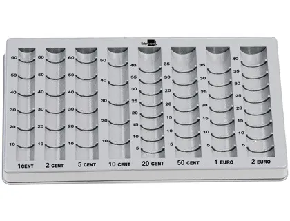 Bandeja Portamonedas Liderpapel Plastico Color Gris 275x155x24/35 mm