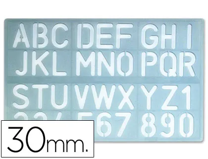 Plantilla Liderpapel Rotulacion 1600 Letras y Numeros 30 mm