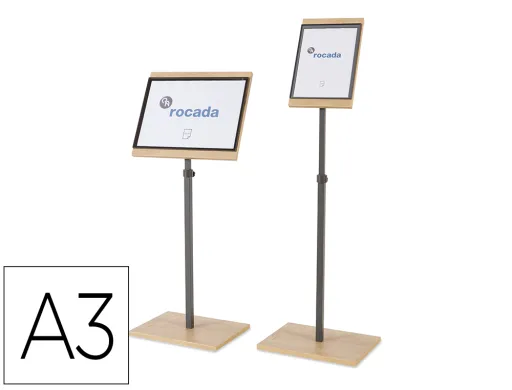 Expositor Rocada de Suelo Serie Natural Magnetico Rotativo 360 Altura Ajustable Din a3