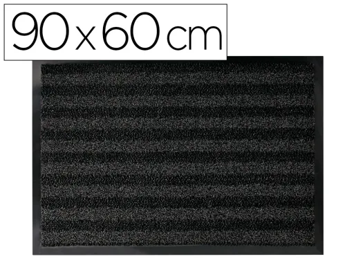 Alfombra Para Suelo q-Connect Premium Para Interiores Antideslizante Fibra Polipropileno y Fieltro Gris 90x60 cm