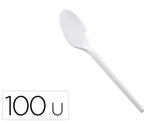 Cuchara Sopera de Plastico Blanco Reutilizable Paquete De100 Unidades