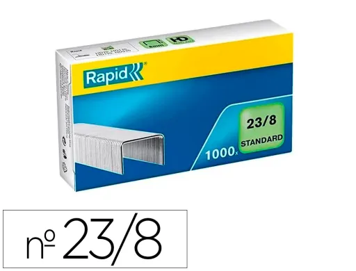 Grapas Rapid 23/8 mm Galvanizada Caja de 1000 Unidades
