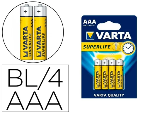 Pila Varta Salina Superlife Aaa Tipo r-03 Blister de 4 Unidades