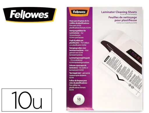 Hoja de Limpieza Fellowes Para Plastificadoras Pack de 10 Unidades