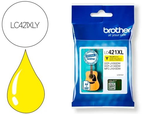Ink-Jet Brother Lc421xly Dcp-J1050dw / Dcp-J1140dw / Mfc-J10 Amarillo 500 Paginas