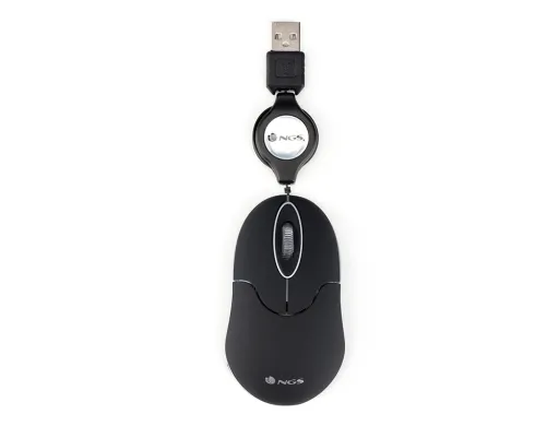 Raton Ngs Wired Sin 1000 Dpi Retractil 3 Botones Usb Color Negro