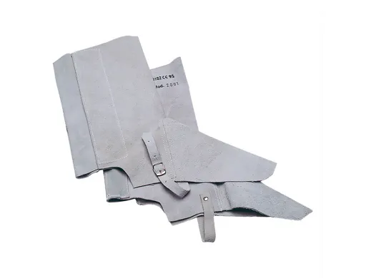 Polaina Para Soldador Faru Cuero al Cromo Ajustable Con Velcro y Hebilla 40 cm
