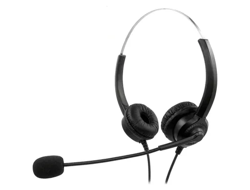 Auricular Mediarange Biaural Diadema Con Microfono Cable 2 m
