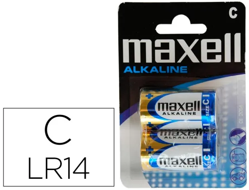 Pila Maxell Alcalina 1,5 v Tipo c Lr14 Blister de 2 Unidades