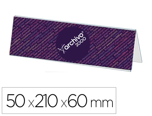 Identificador Sobremesa Archivo 2000 Premium Poliestireno Cristal Transparente 50x210x60 mm