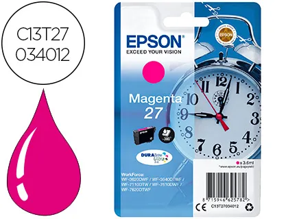 Ink-Jet Epson 27 wf-3620 / 711 0/ 7610 / 7620 Magenta 300 Pag