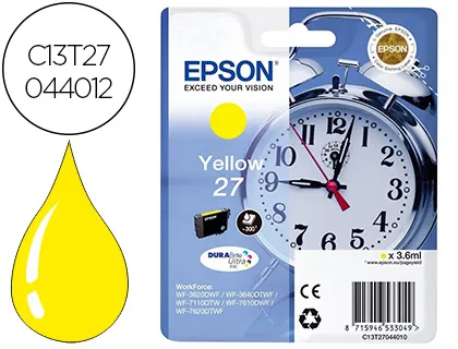 Ink-Jet Epson 27 wf-3620 / 711 0 / 7610 / 7620 Amarillo 2.200 Pag