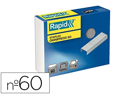 Grapas Rapid Omnipress 60 Galvanizadas Caja de 1000 Unidades