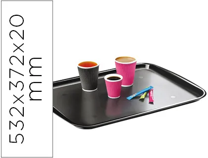 Bandeja Cep Diseño Clasico Policarbonato Color Negro 532x372x20 mm