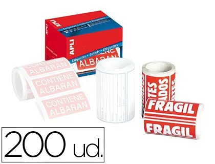 Etiquetas Apli Fragil 50x100 mm Rollo Con 200 Unidades