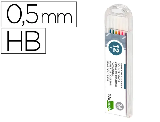 Minas Liderpapel Colores Surtidos 0,5 mm Estuche de 12 Minas