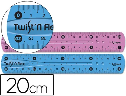 Regla Maped Plastico Flexible 20 cm Colores Surtidos
