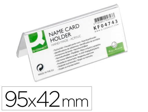 Identificador Sobremesa q-Connect Metacrilato 95x42 mm Ref.5730