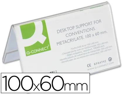 Identificador Sobremesa q-Connect Metacrilato 100x60 mm Ref.5729