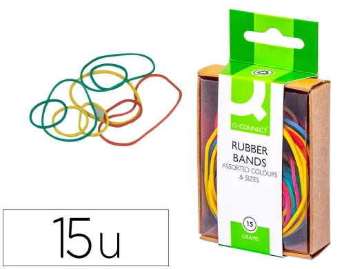 Gomillas Elasticas Colores q-Connect Caja de 15 gr