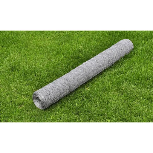 Malla de Alambre de Acero Galvanizado Plateada 25x0,5 m