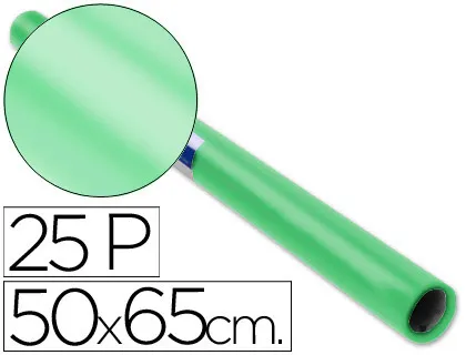 Papel Charol Verde Palido Rollo 25 Hojas de 50x65 cm