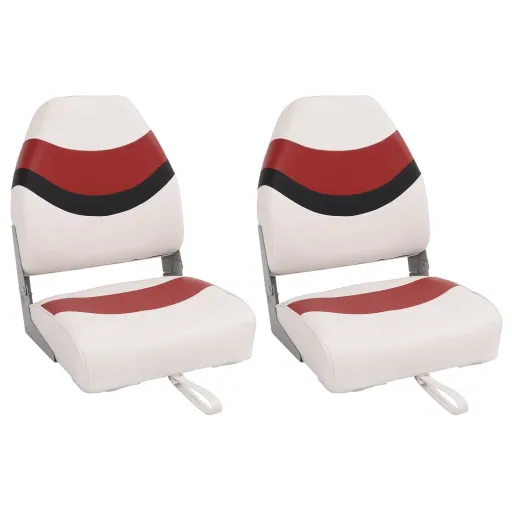 Asientos de Barco Plegables Con Respaldo Alto 2 Uds 44x38x55 cm