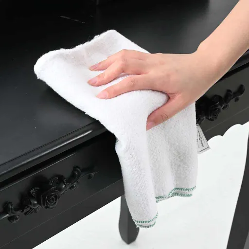 Paños de Limpieza 10 Uds Blancas Con Rayas Verdes 50x60 cm