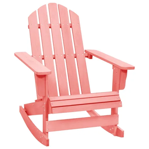 Silla Mecedora de Jardín Adirondack Madera Maciza de Abeto Rosa