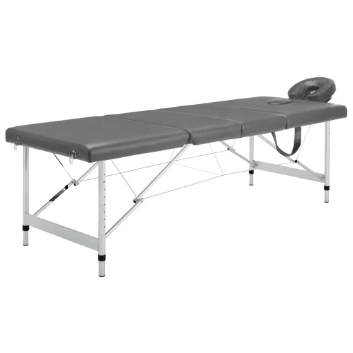 Camilla Masaje 4 Zonas Estructura Aluminio Antracita 186x68 cm